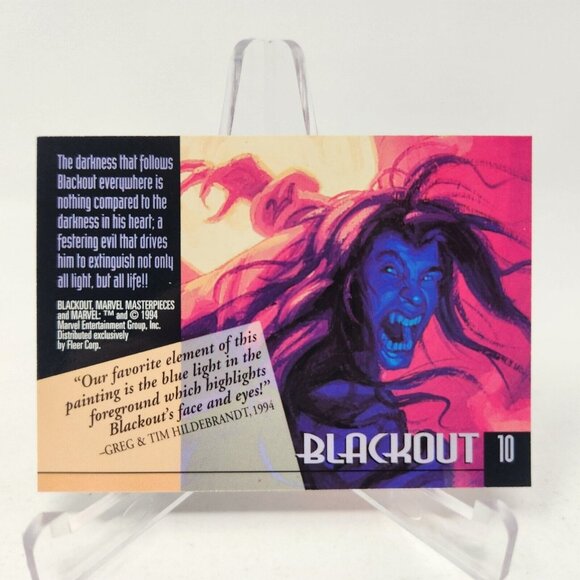 1994 Marvel Masterpieces Blackout #10 Fleer, Hildebrandt Brothers (b18) - Picture 2 of 2